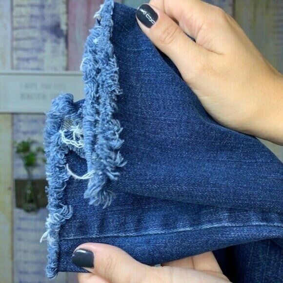 Mavi Distressed Hem Adriana Ankle Skinny Patched Super Skinny Mid Rise Jeans - Picture 2 of 7